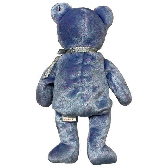 Clubby 11 1999 Ty Beanie Babies Blue Teddy Bear Plush Toy! - Picture 3 of 5